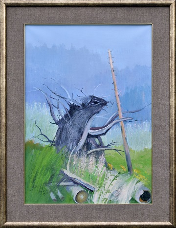 Krystyna Olchawa, Leśny dyrygent, akryl, płótno, 70x50 cm